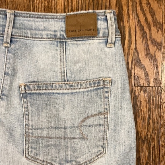 American Eagle Mini High Waisted Button Blue Denim Skirt​​​ - Picture 4 of 9